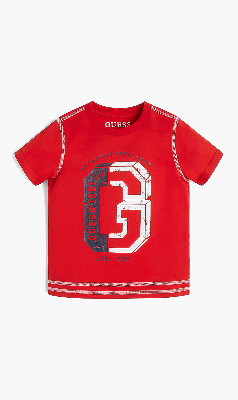 

Crew Neck Logo Tshirt, Red