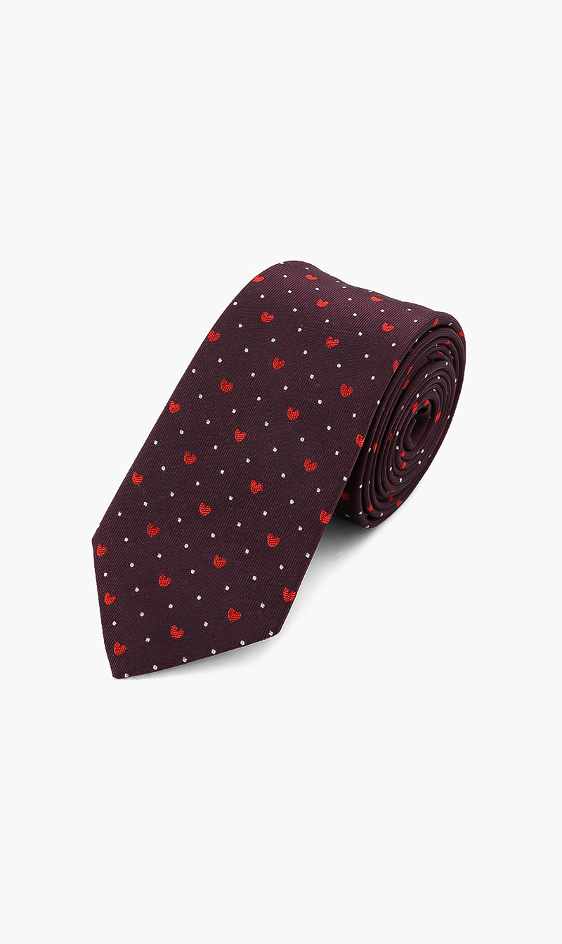 

Heart Print Silk Tie