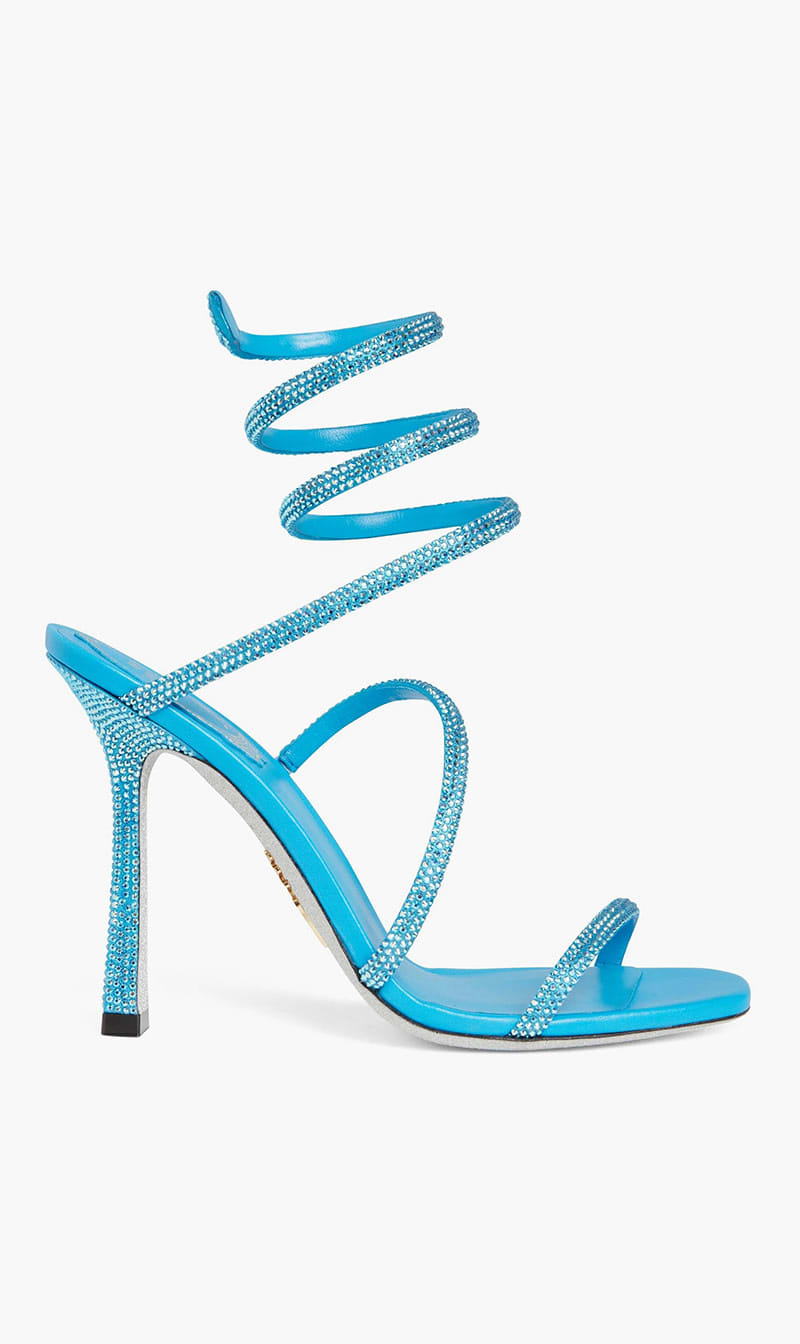 

Rene Caovilla Blue Cleo Sandals for Women | The Deal Outlet