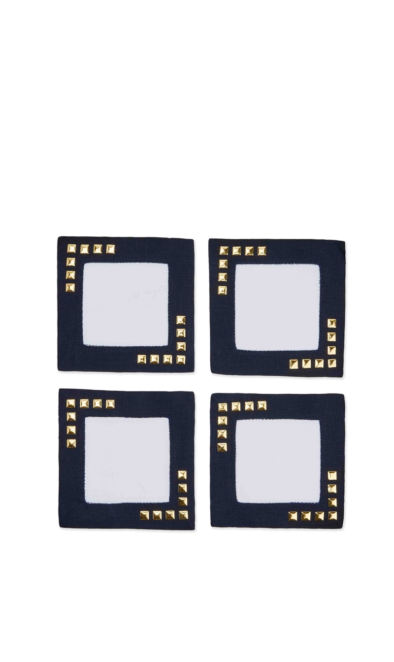 

Atelier Houria Tazi Blue Scalla Set Of 4 Coasters | The Deal Outlet