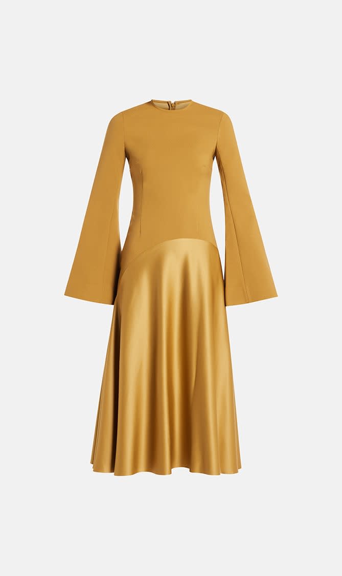 

Solace London Gold Gaia Midi Dress for Women | The Deal Outlet