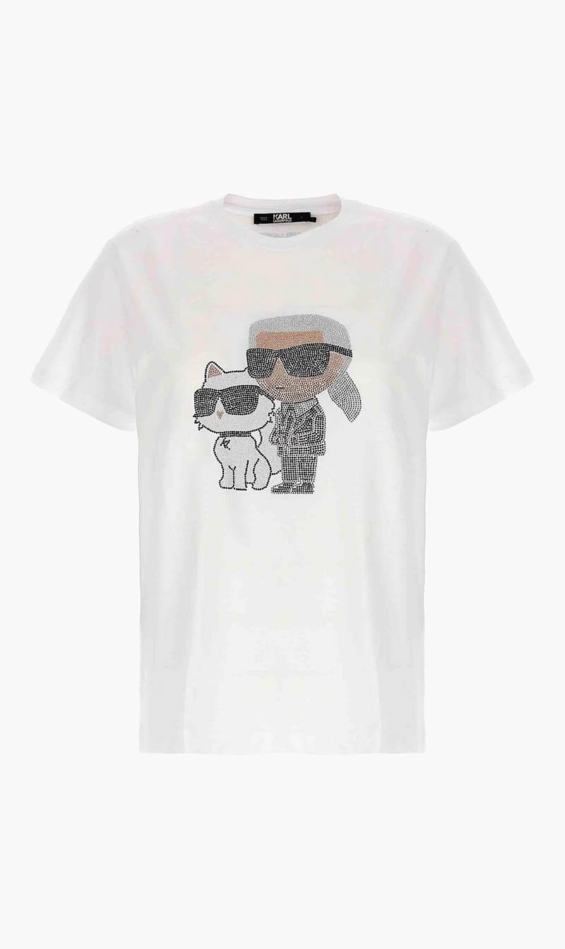

Karl Lagerfeld White Ikonik 2.0 T-shirt for Women | The Deal Outlet