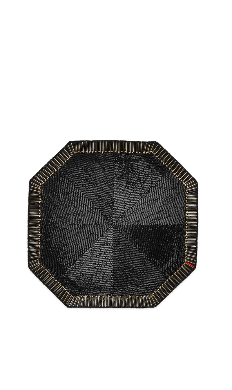 

Kim Seybert Black Louxor Placemat In Black | The Deal Outlet