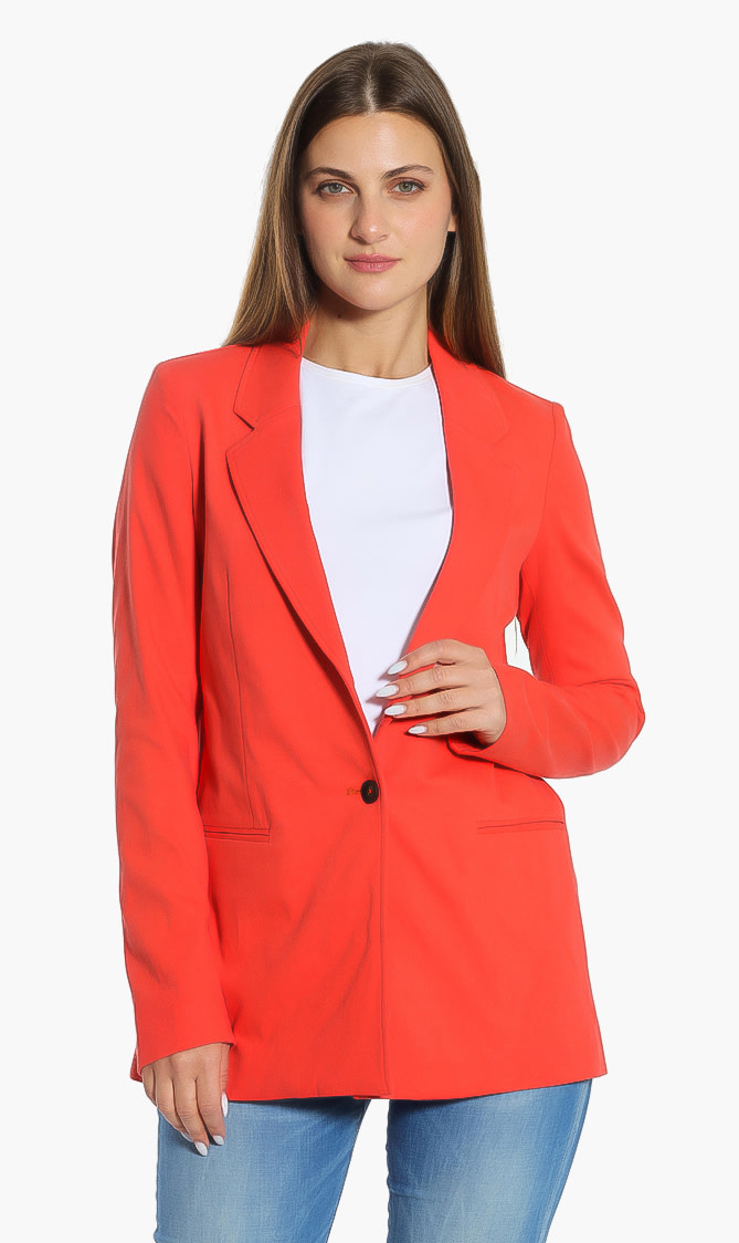 

Notch Lapel Blazer, Red