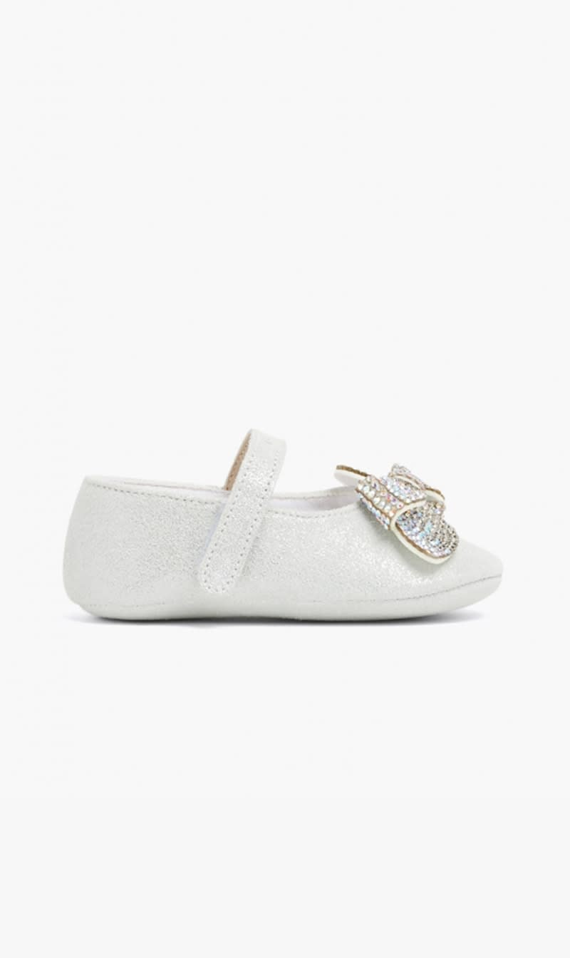 

Babywalker White Crystal Bow Ballerinas for Girls | The Deal Outlet