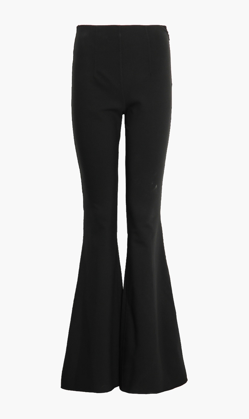 

Brooke Stretch Cotton Flared Pants, Black