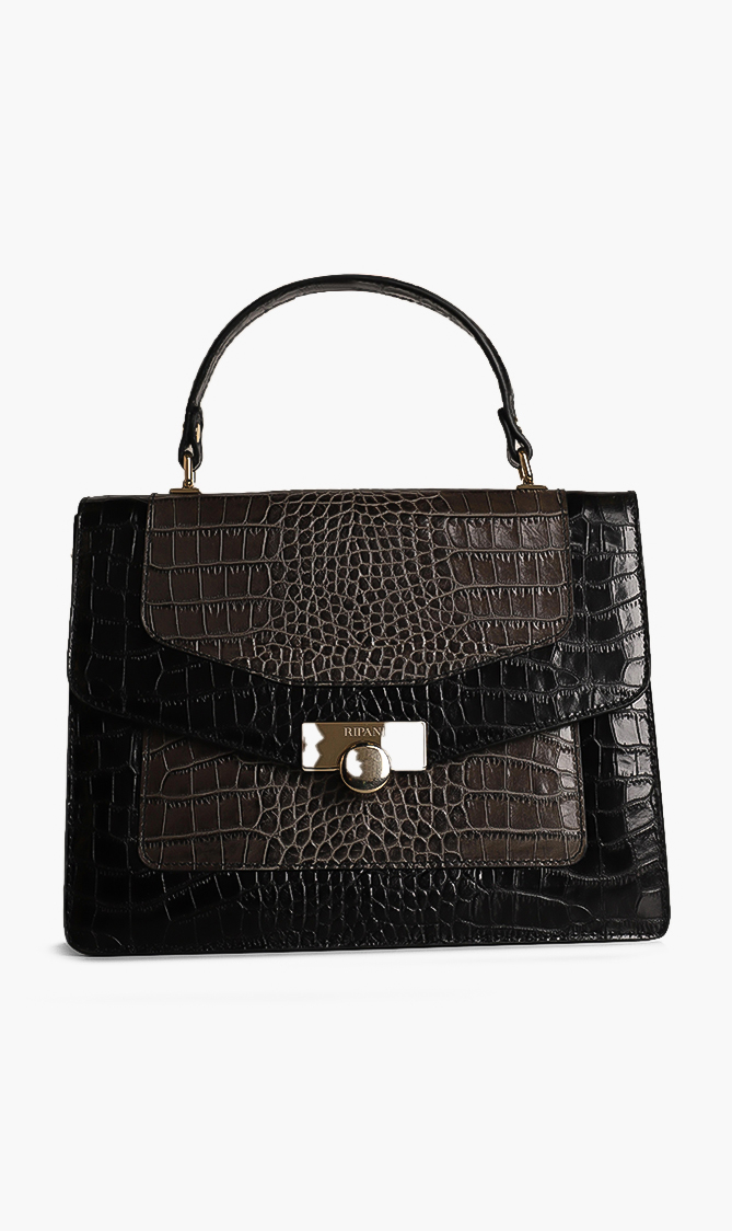

Ripani Monstera Croc Leather Crossbody Bag