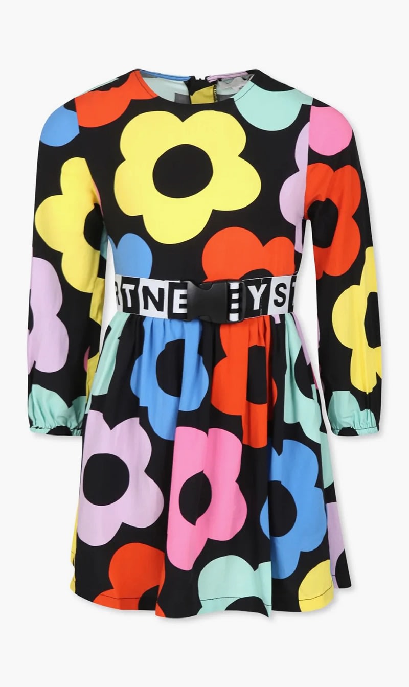 

Stella Mc Cartney Black Floral-print Dress for Girls | The Deal Outlet