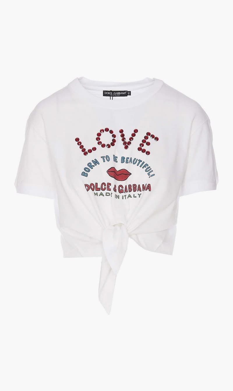 

Dolce & Gabbana White Cotton Cropped T-shirt for Women | The Deal Outlet