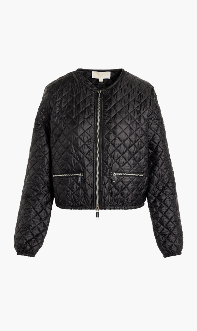 

Michael Kors Black Quilted Satin Cire Jacket for Women | The Deal Outlet
