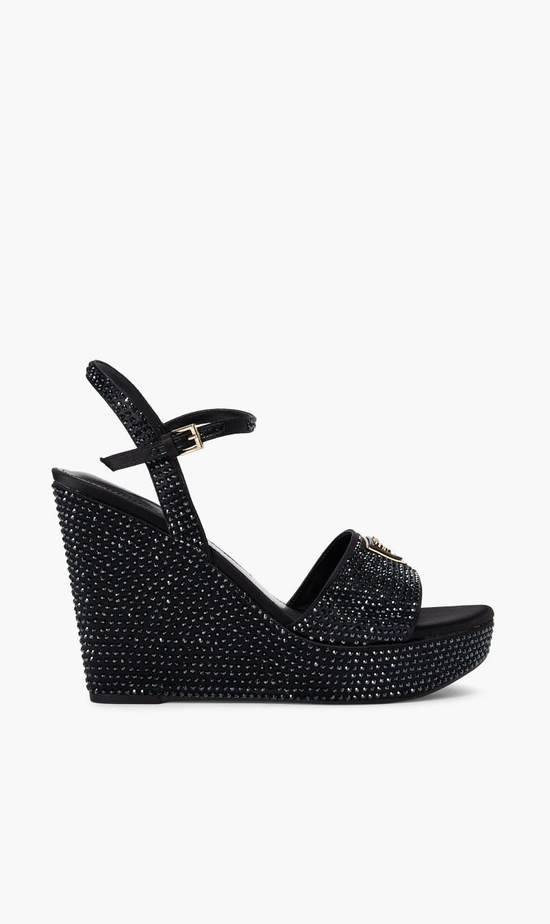 

Guess Black Hippa Dress Wedge Sandals for Women | The Deal Outlet