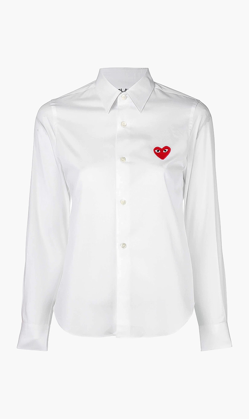 

Play Embroidered Heart Shirt, White