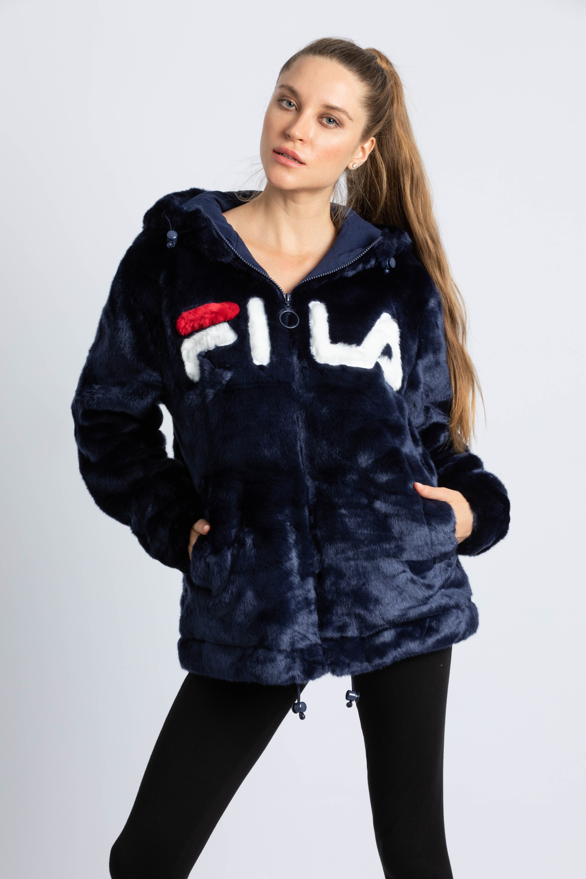 

Fila Dolly Fur Oversized Hooded Jacket