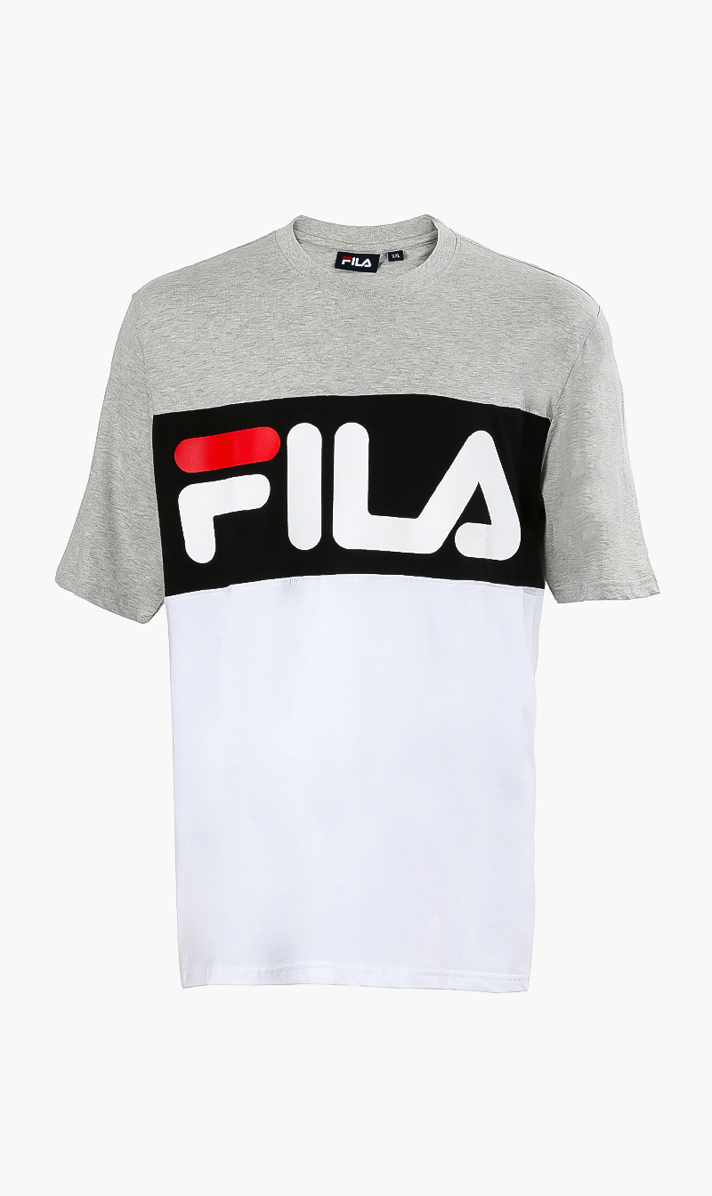 

Fila White Anwar Ss Cut & Sew Tee Flat Matte Print for Men | The Deal Outlet