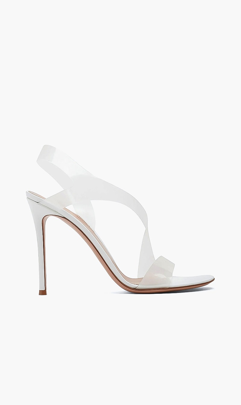 

Metropolis Transparent Strap Sandals, White