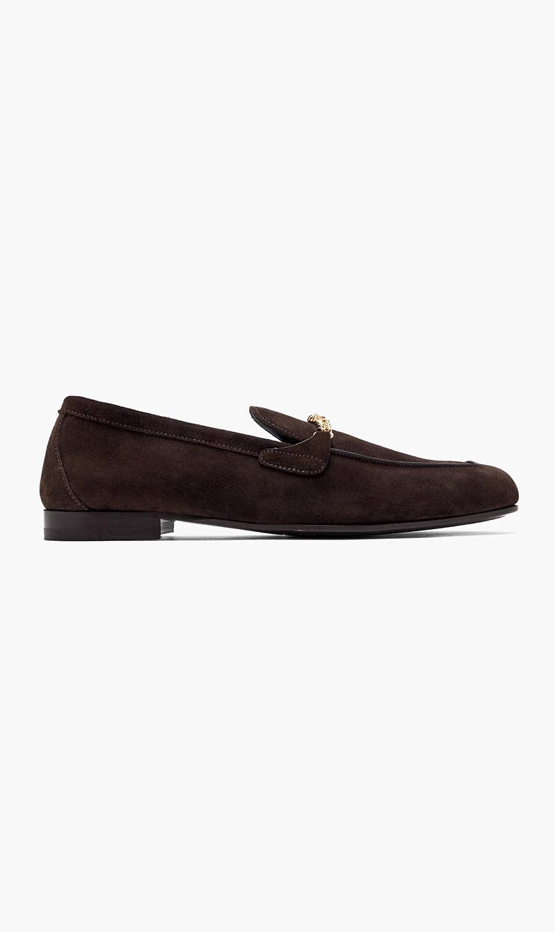 Versace Brown Medusa Loafers for Men