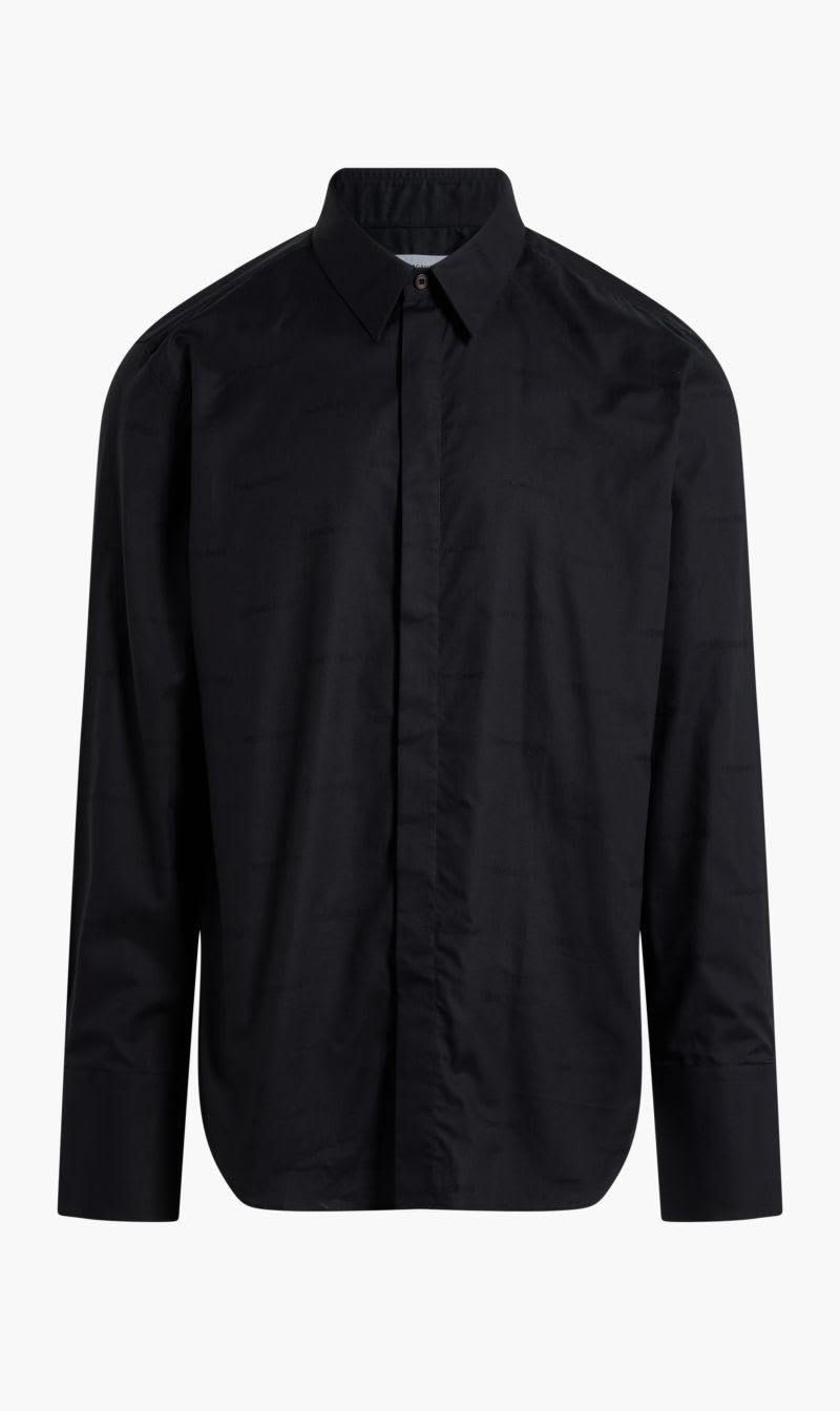 

Salvatore Ferragamo Black Logo Cotton Oxford Sport Shirt With Long Sleeves for Men | The Deal Outlet