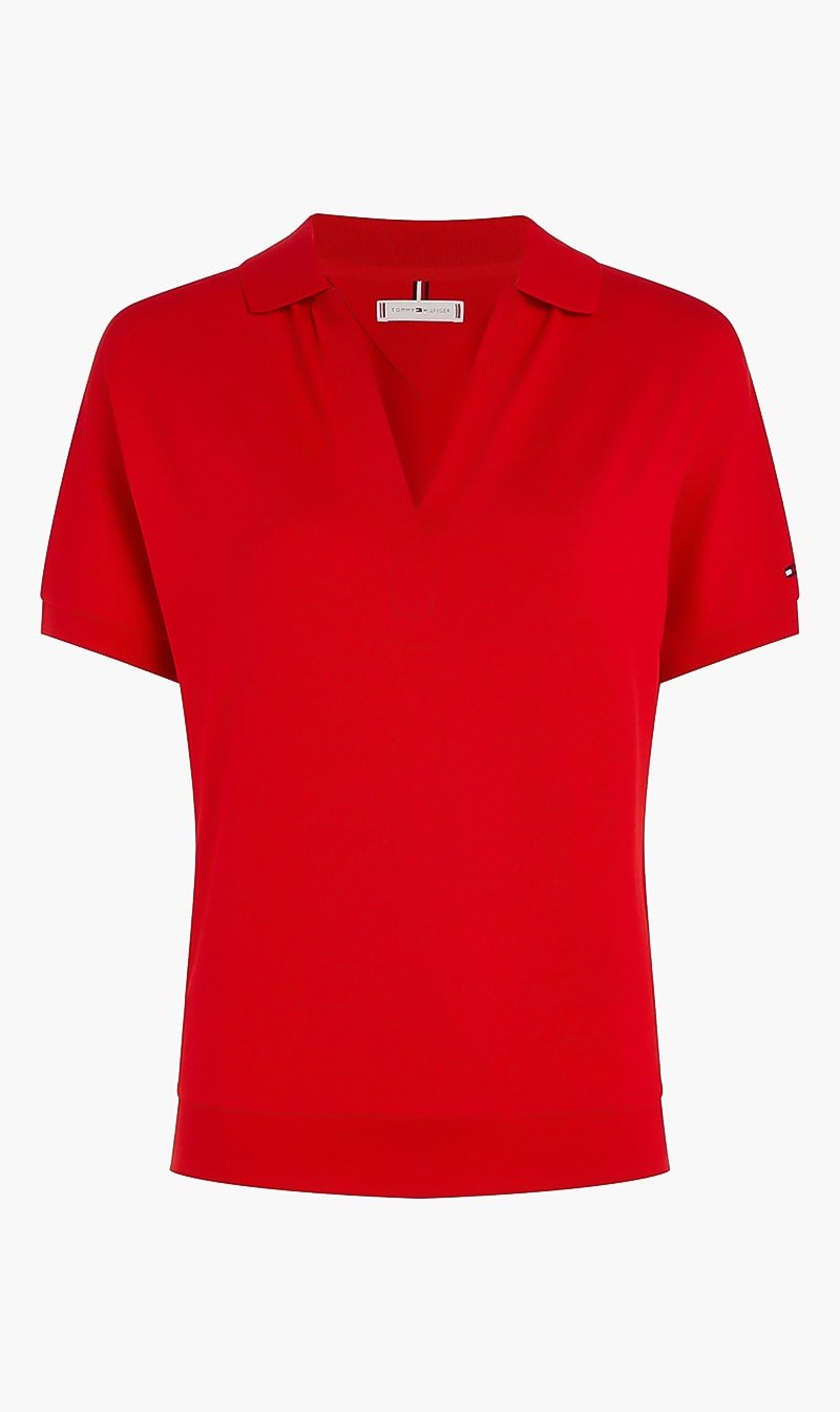 

Tommy Hilfiger Red Im Rlx Lyocell Polo for Women | The Deal Outlet