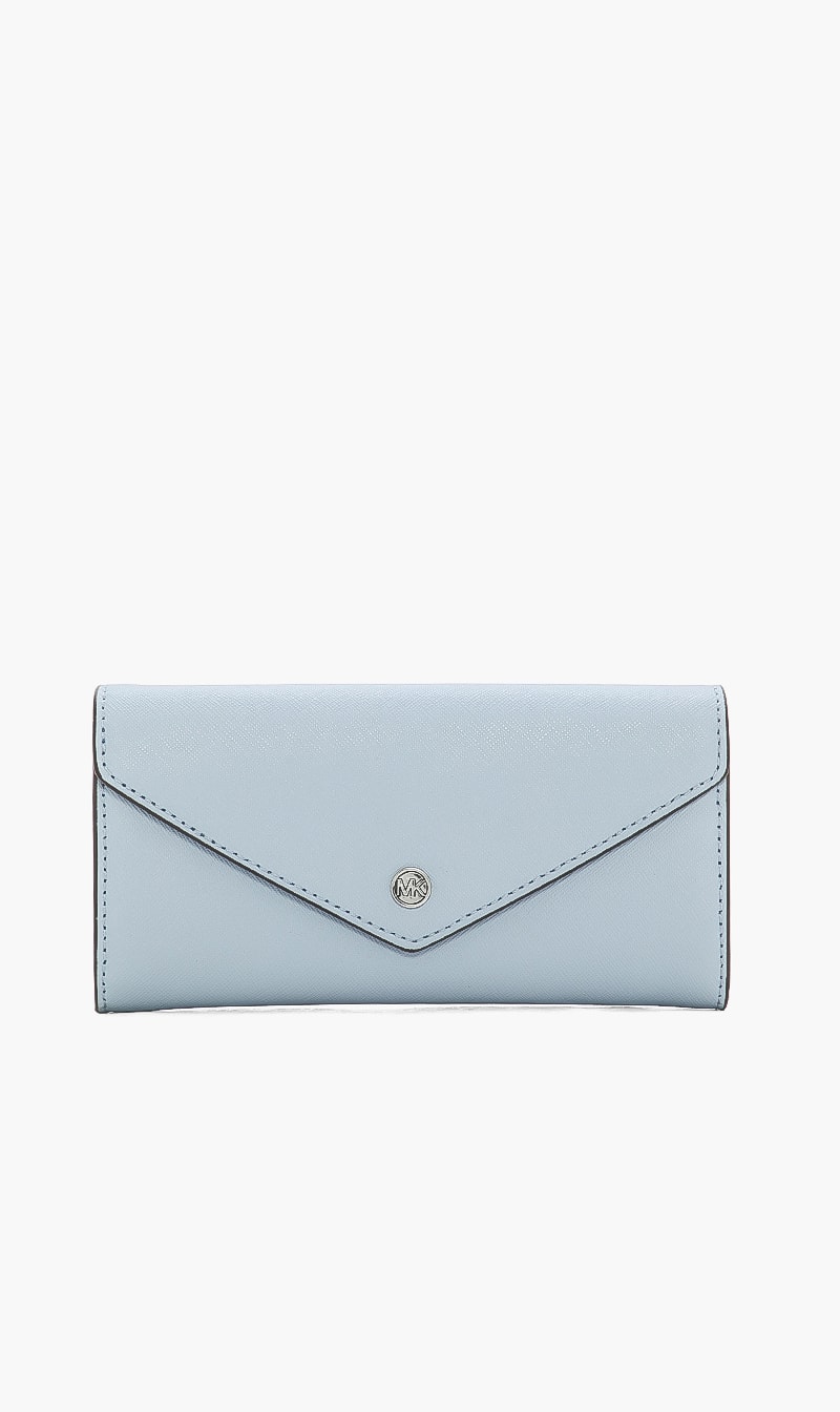 

Michael Kors Blue Jet Set Travel Wallet for Women | The Deal Outlet