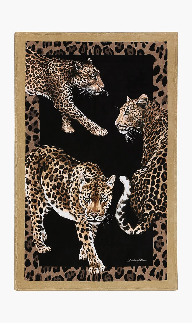 

Dolce & Gabbana Others Dga Leopard Beach Towel | The Deal Outlet