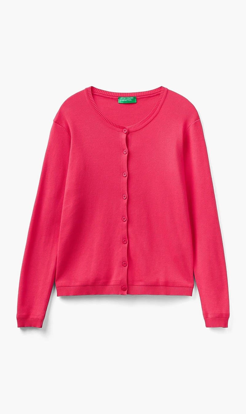 Pink United Colors Of Benetton Purple Jersey Cardigan Sweater for Women