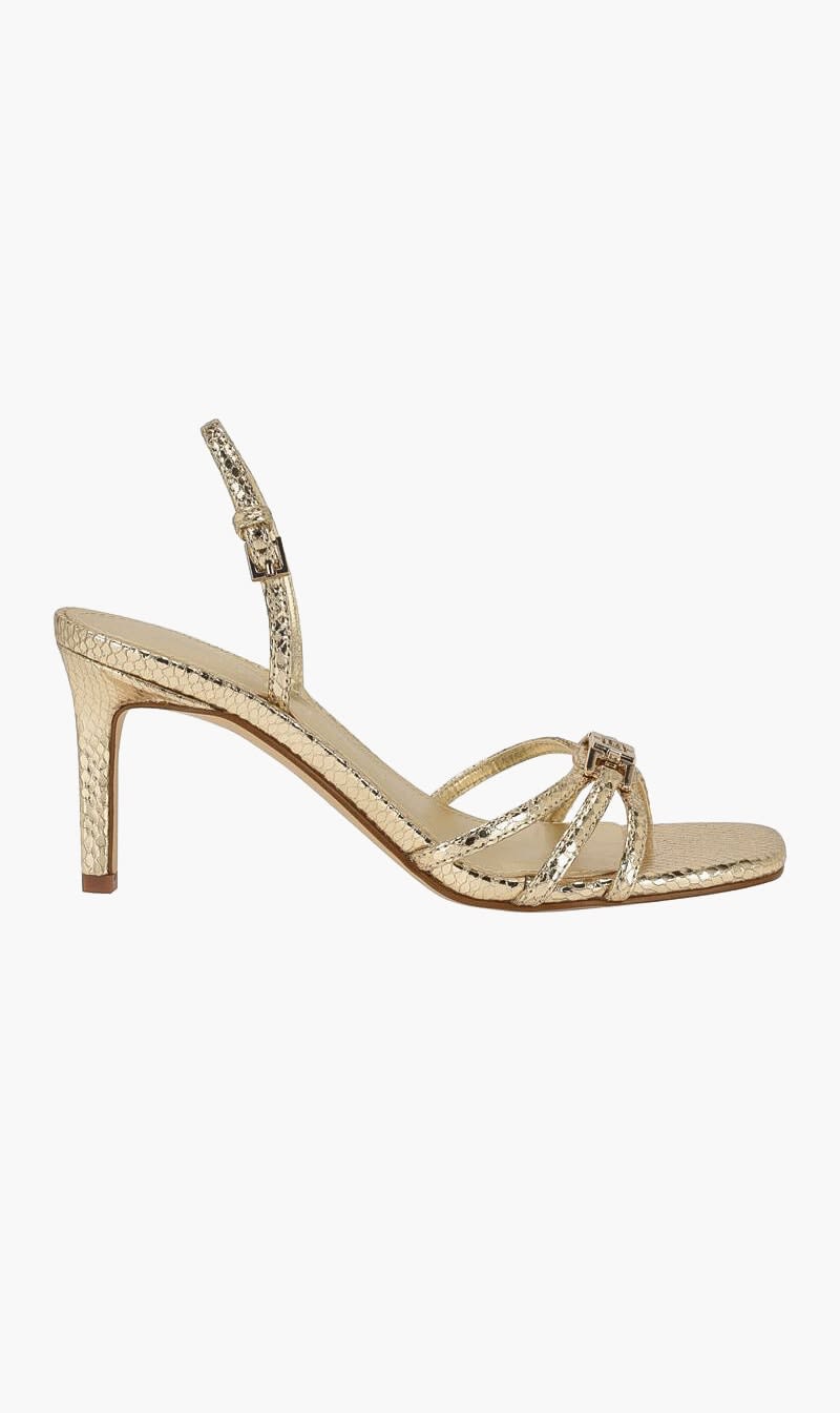 Guess Gold Twilla Metallic Embossed Logo Sandals for Women