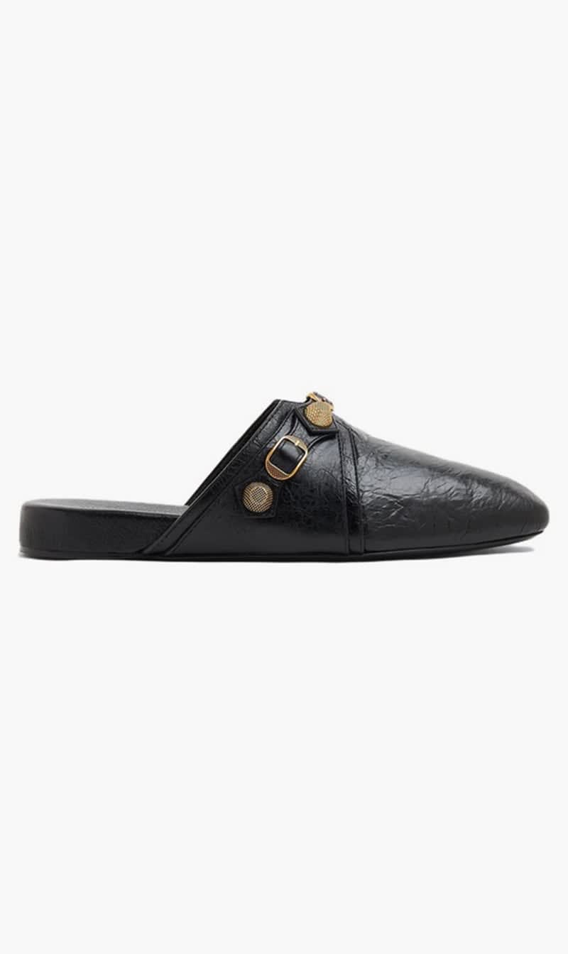 

Balenciaga Black Cosy Cagole Leather Slides for Men | The Deal Outlet