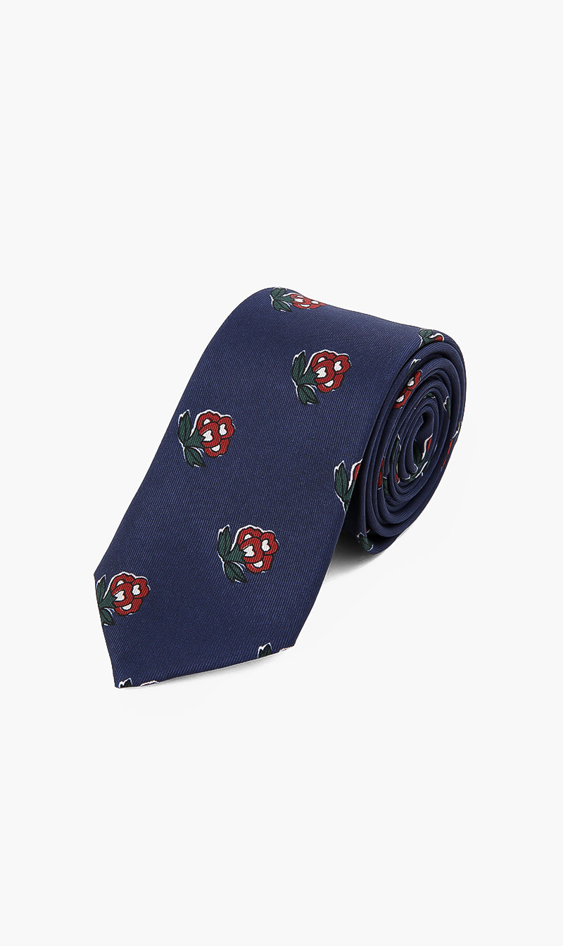 

Floral Print Silk Tie