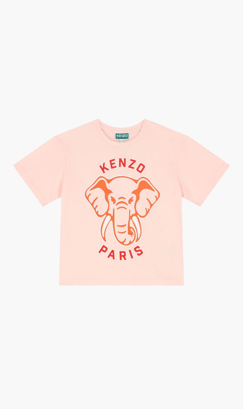 

Kenzo Pink Elephant Logo T-shirt for Girls | The Deal Outlet