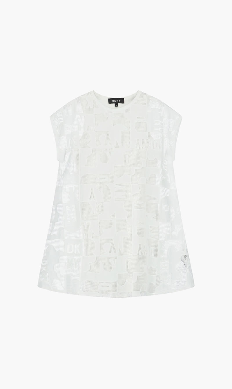 

Dkny White Embroidered 2 In 1 Dress for Girls | The Deal Outlet