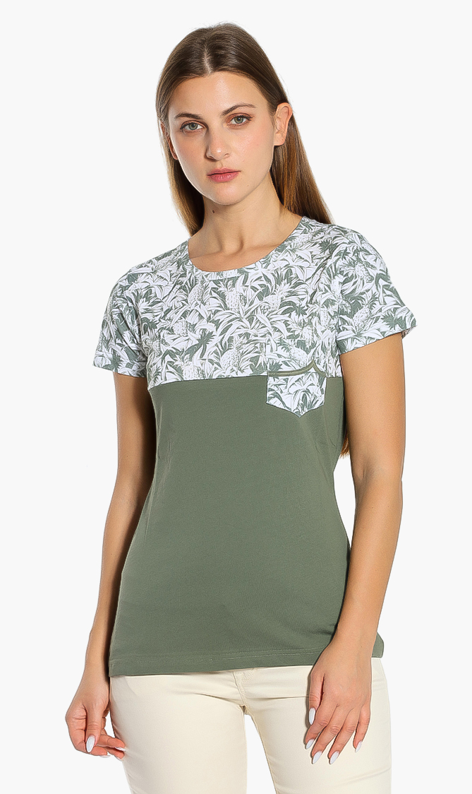 

Colorblock Cotton T-shirt, Green
