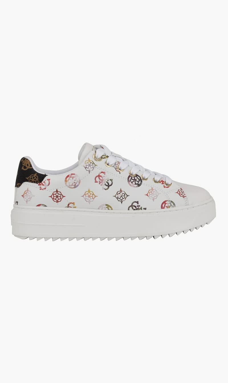 

Guess White Denesa Quilted Logo Sneakers for Women | The Deal Outlet
