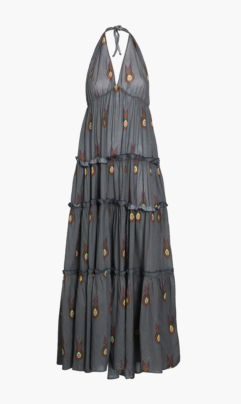 

Vilebrequin Blue Ruffle Halter Neck Dress for Women | The Deal Outlet