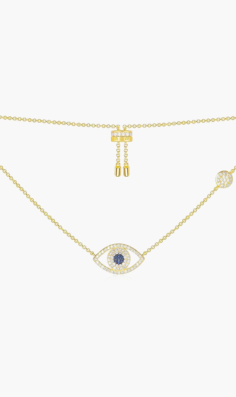 

Apm Tropical Sun Adjustable Necklace With Blue Stones