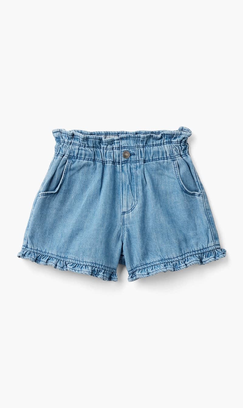 United Colors Of Benetton Blue Ruffled Button Front Shorts for Girls