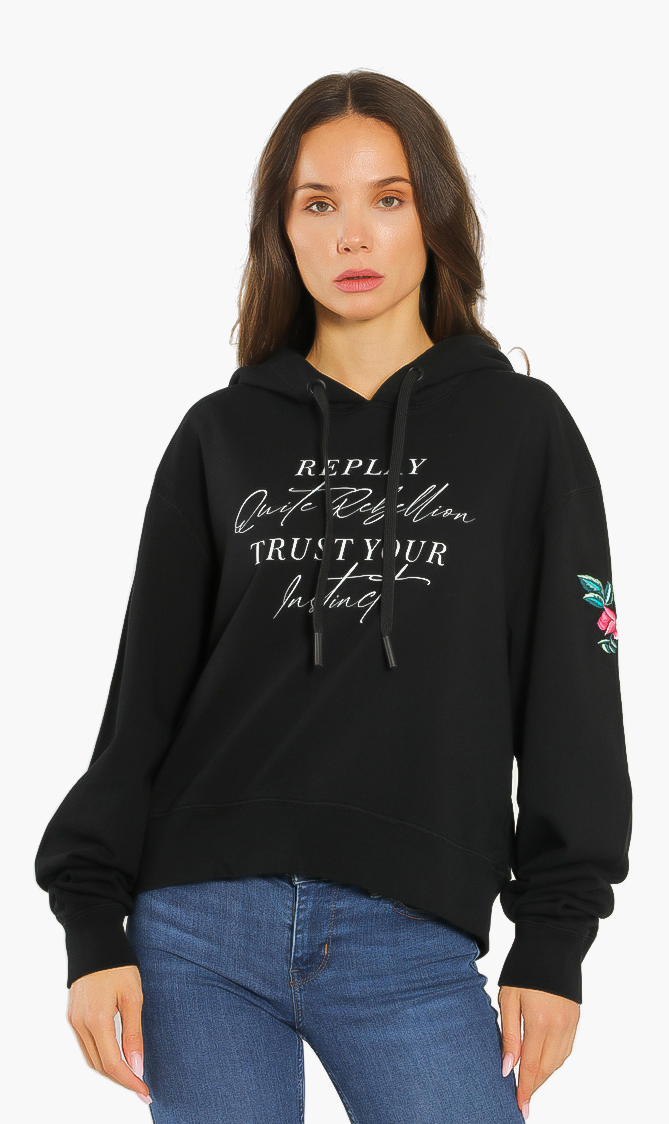 

Graphic Print Crop Hoodie