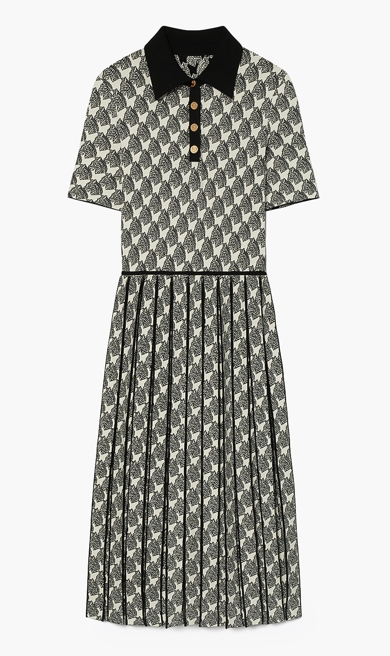 

Tory Burch Beige Jacquard Polo Dress for Women | The Deal Outlet