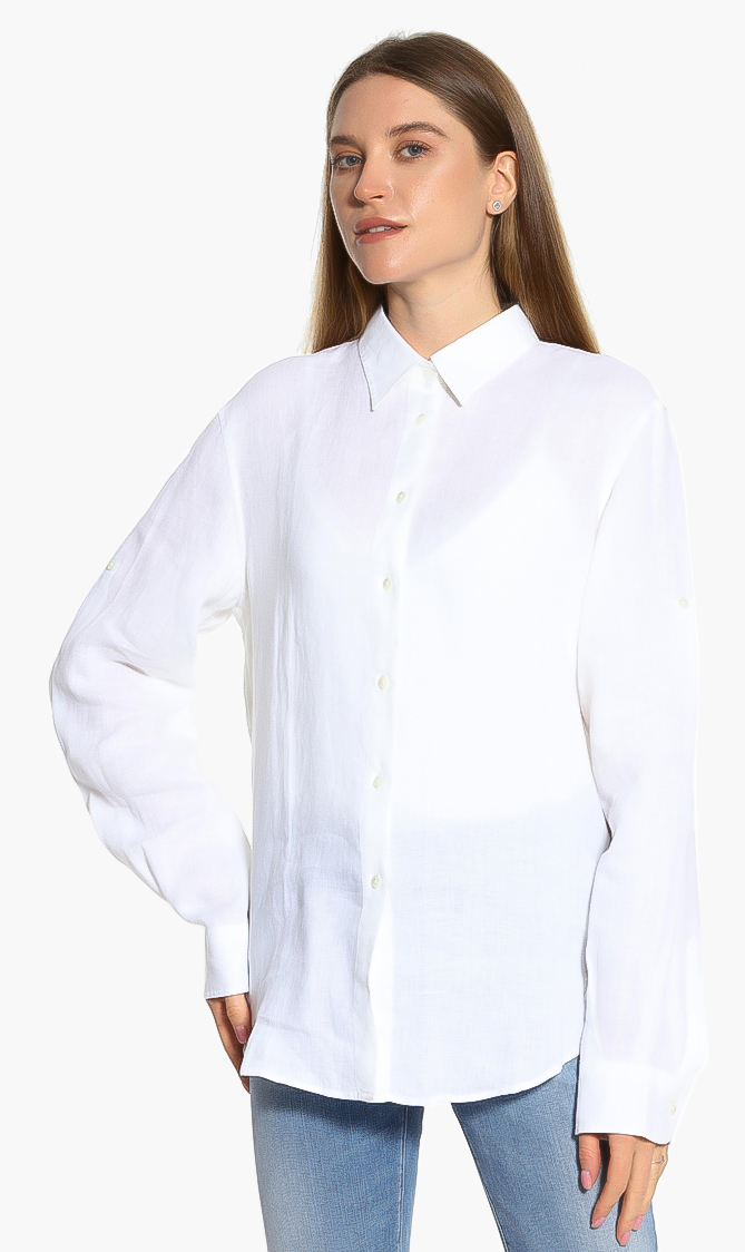 

Vilebrequin White Linen Long Sleeves Shirt for Women | The Deal Outlet