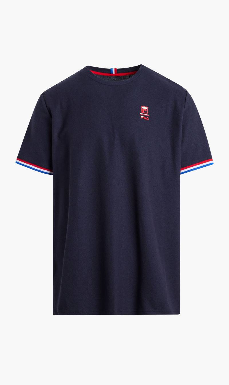 

Fila Blue Poly Tee Raised Rubber Print for Men | The Deal Outlet