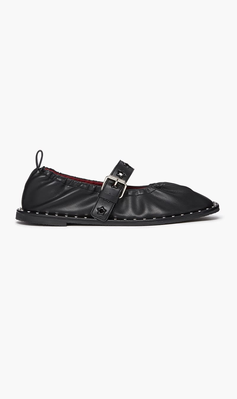 

Stella Mc Cartney Black Falabella Star Studded Ballet Flats for Women | The Deal Outlet