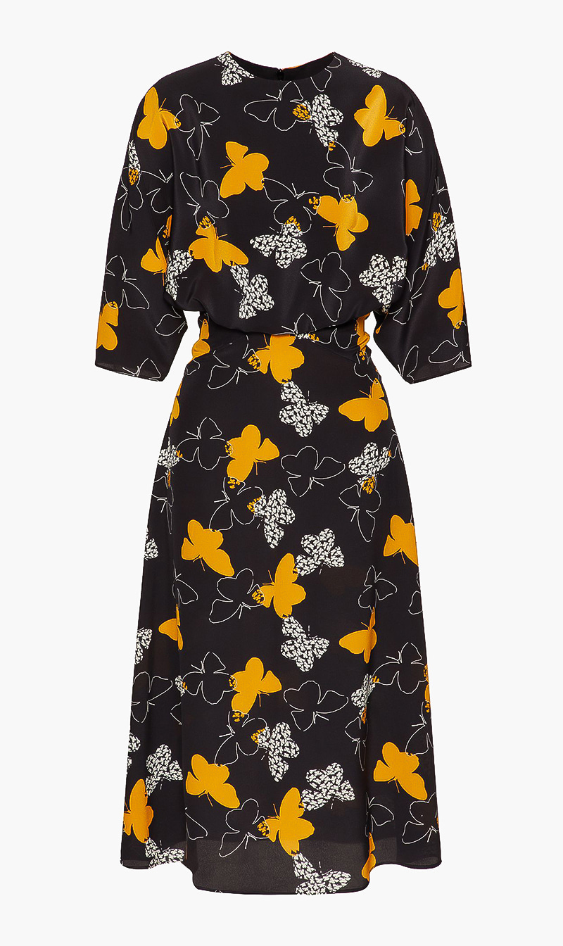 

Butterfly Print Silk Dress
