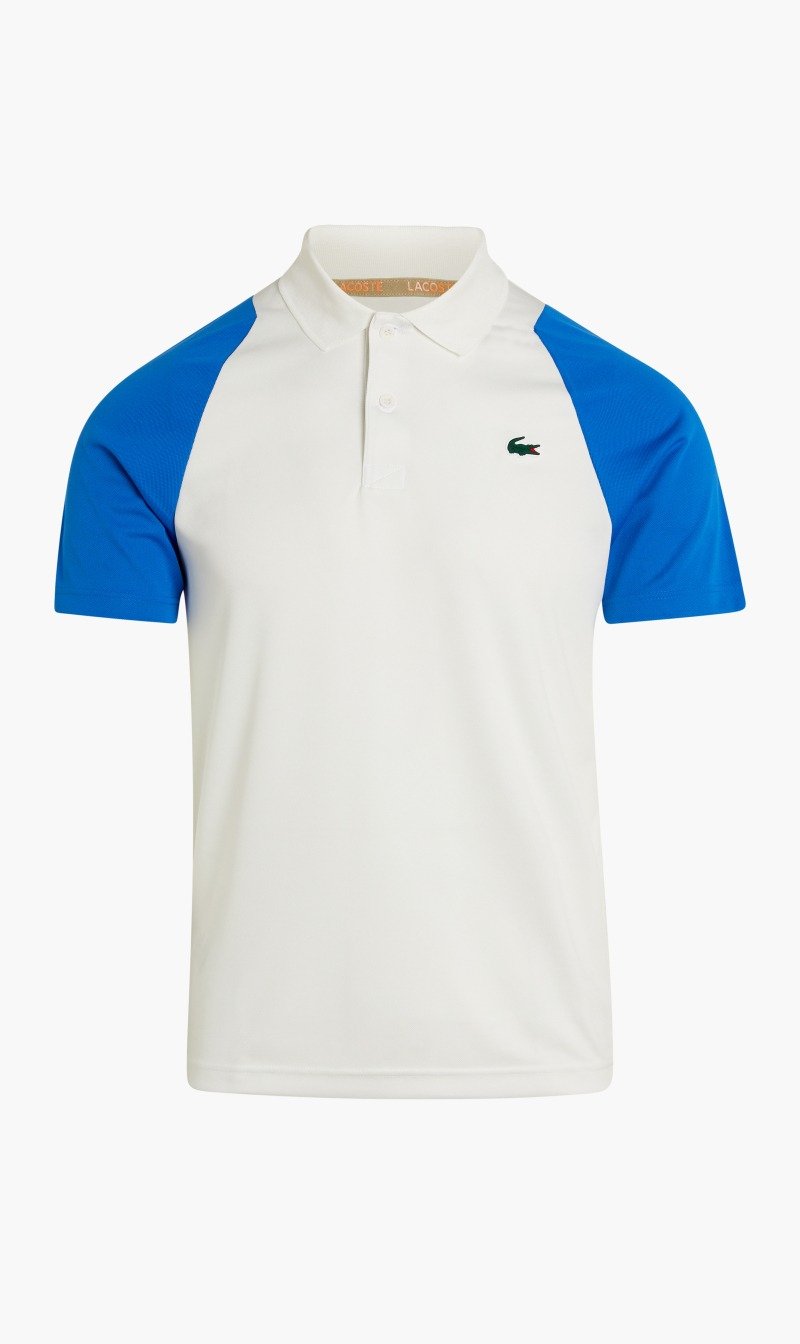 

Lacoste White Short Sleeved Ribbed Collar Shirt for Men | The Deal Outlet