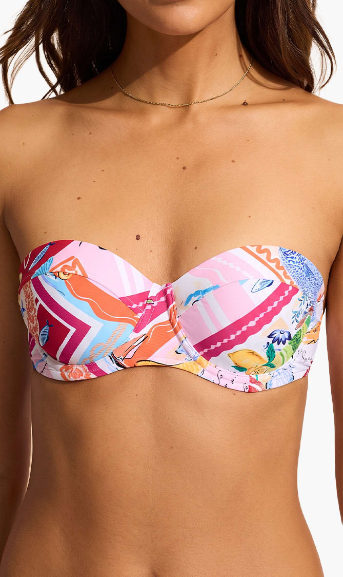 Seafolly Pink Wish You Were Here Bustier Bra for Women