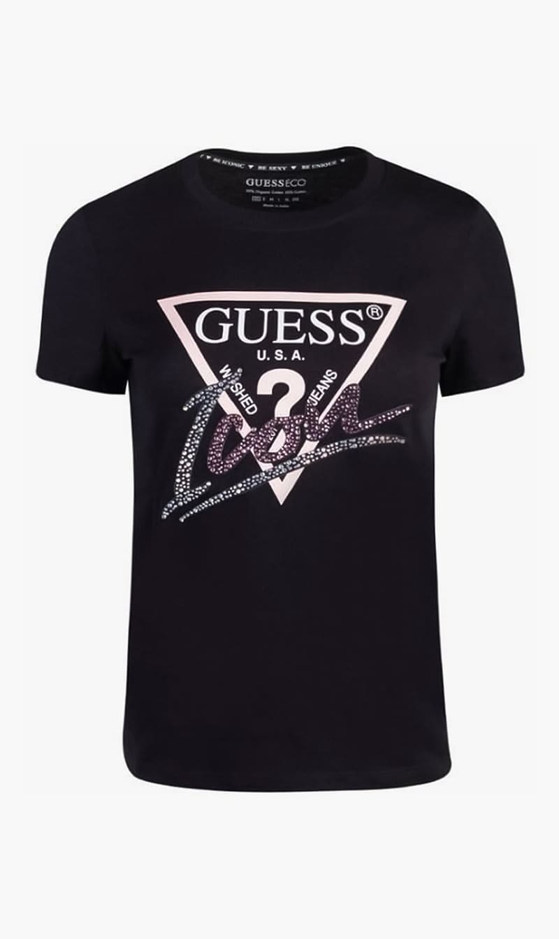 

Guess Black Ss Cn Icon Tee for Women | The Deal Outlet