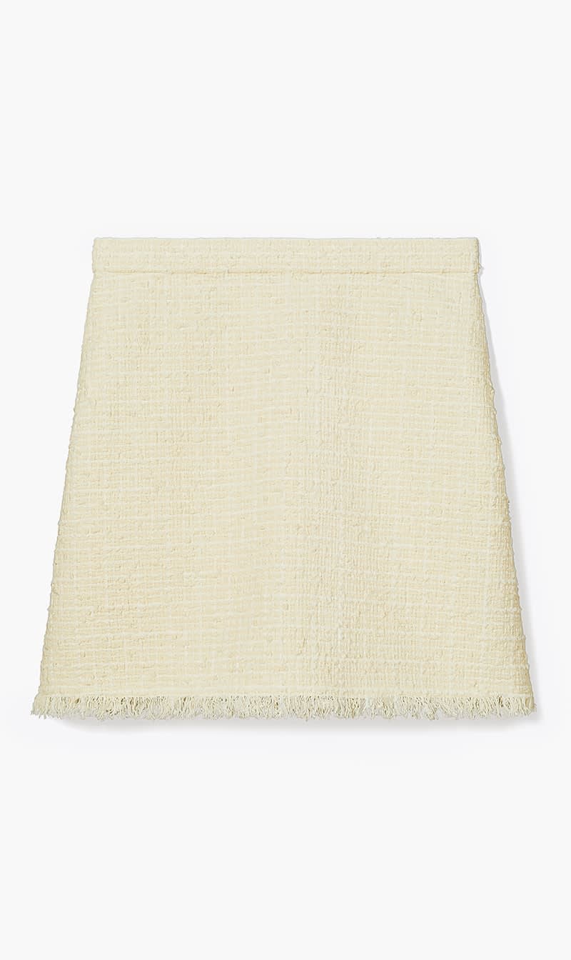 

Tory Burch White Tweed Mini Skirt for Women | The Deal Outlet