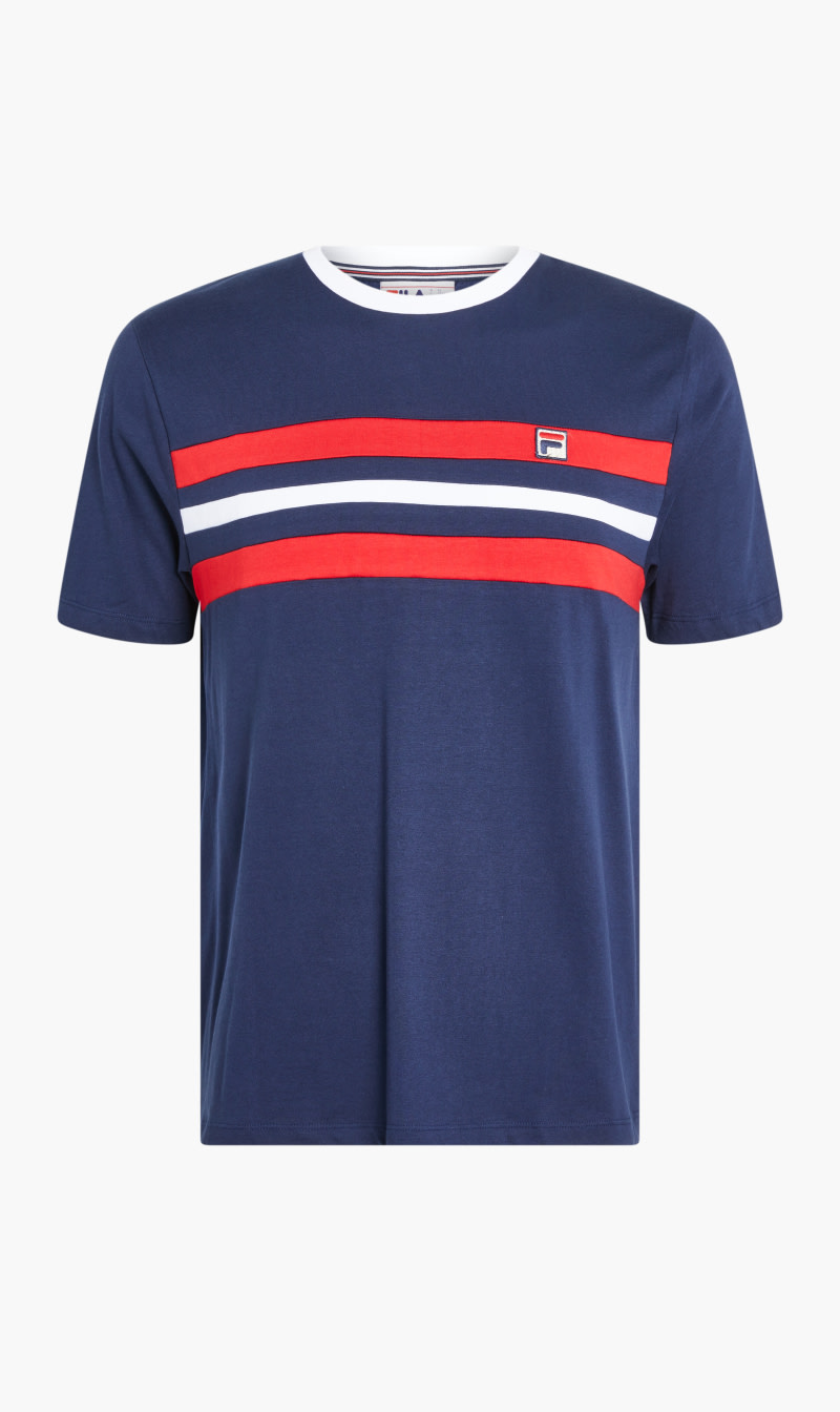

Fila Blue Justin Cut & Sew Colour Blocked Tee for Men | The Deal Outlet