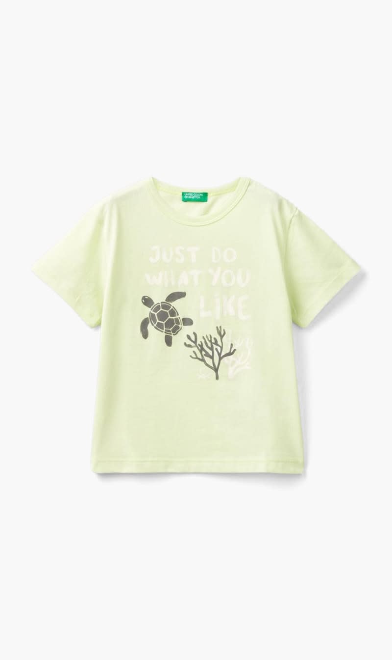 United Colors Of Benetton Yellow Cerew Neck T-shirt for Boys