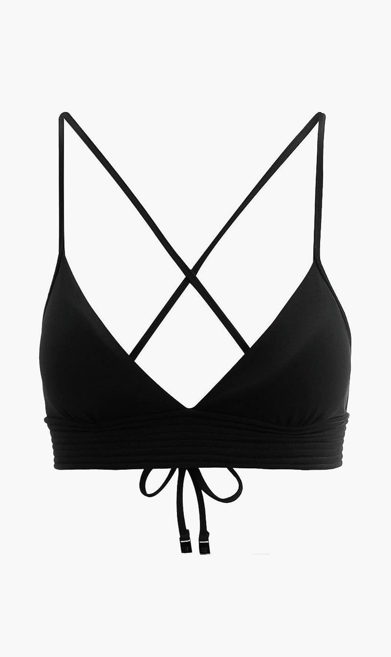 Seafolly Black Quilted Tri Bikini Top for Women