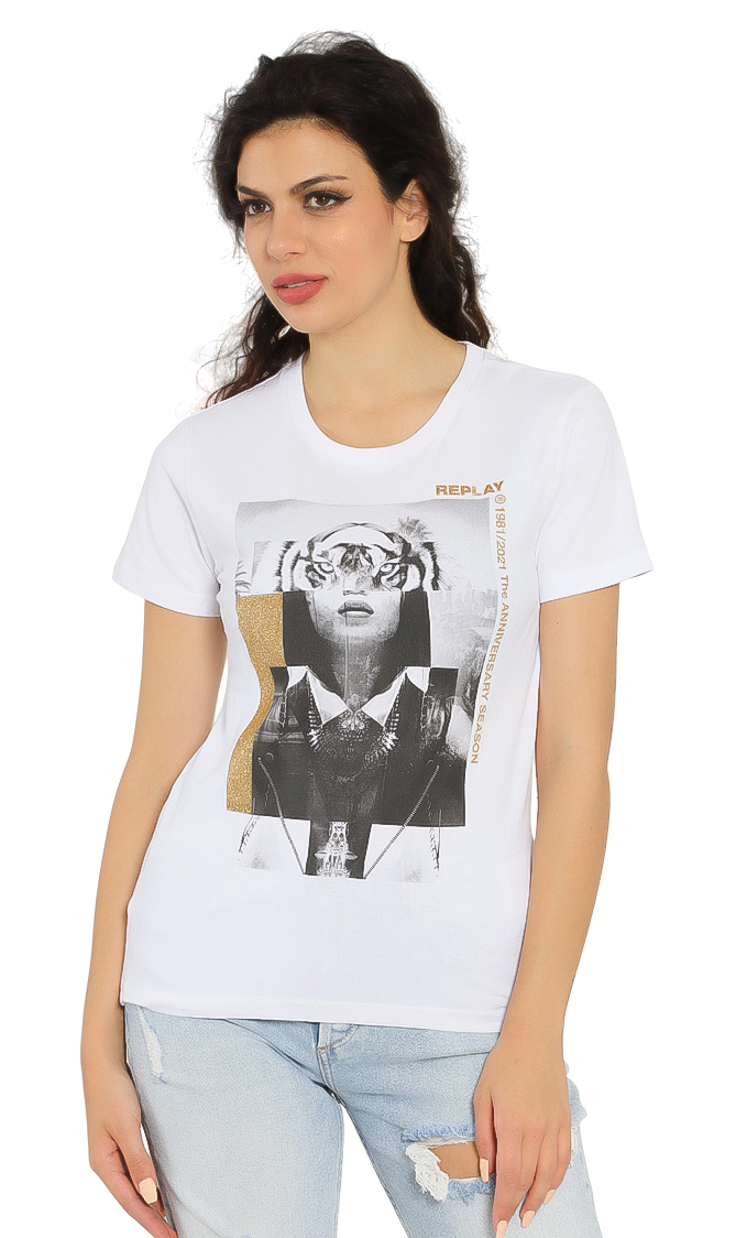 

Golden Glittered T-shirt, White