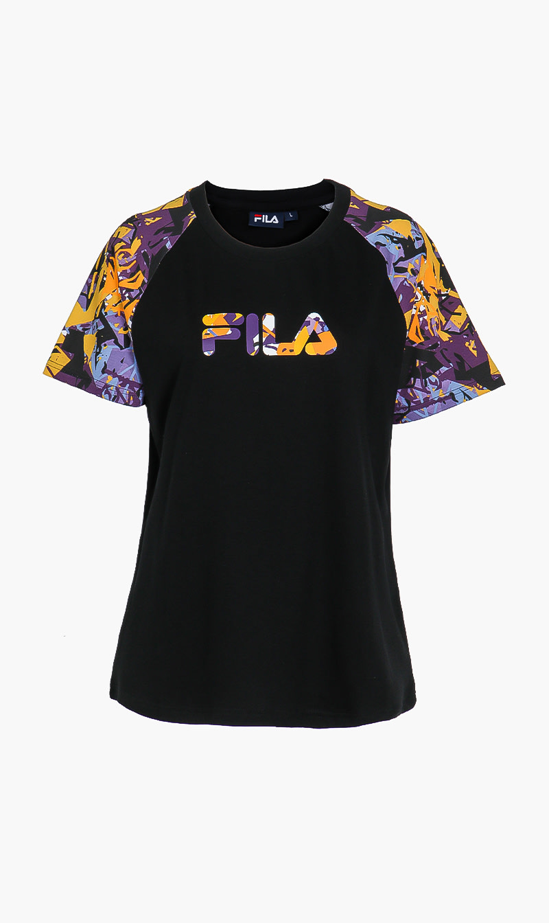 

Megan Printed Sleeves T-shirt, Black